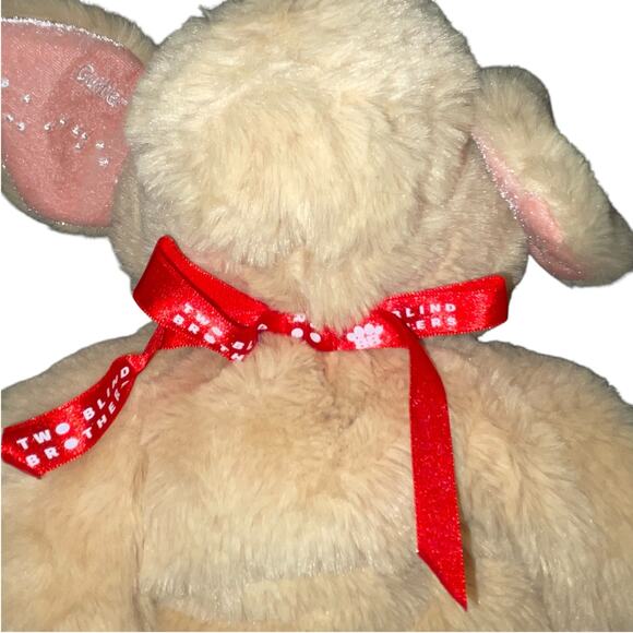 Two Blind Brothers Plush Guider Dog Braille Stuffed Animal Nursery Decor Tan 16" - Picture 5 of 12